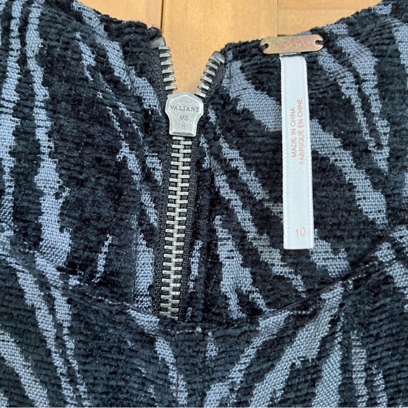 Free People Zebra Jumper Dress Tunic Black Gray Sleeveless Size 10 NWT - Picture 5 of 10